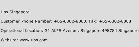 Ups Singapore Phone Number Customer Service