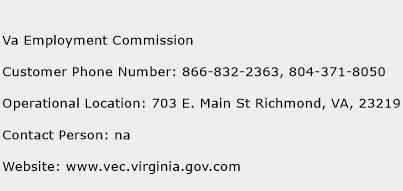 Va Employment Commission Phone Number Customer Service