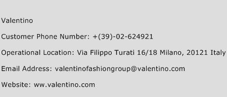 Valentino Phone Number Customer Service