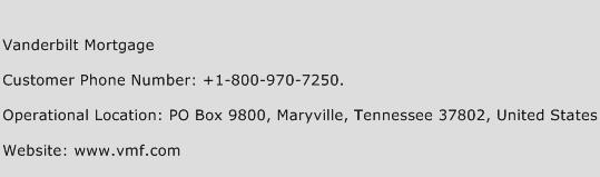 Vanderbilt Mortgage Phone Number Customer Service