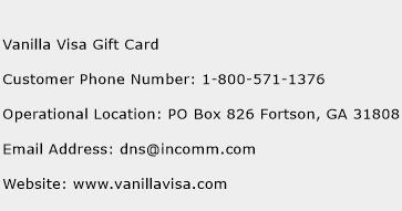 vanilla gift card customer service