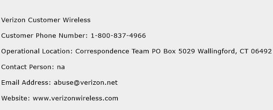 Verizon Customer Wireless Phone Number Customer Service