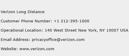 Verizon Long Distance Phone Number Customer Service