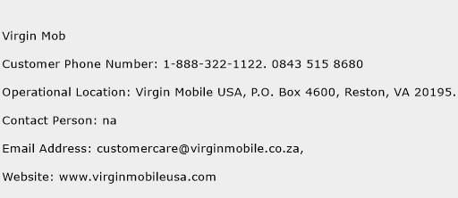 Virgin Mob Phone Number Customer Service