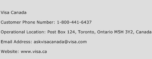 Visa Canada Phone Number Customer Service