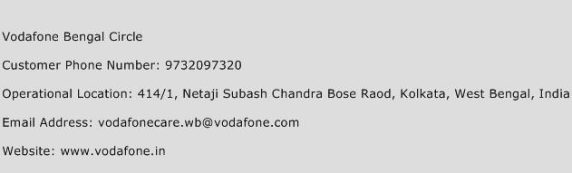 Vodafone Bengal Circle Phone Number Customer Service