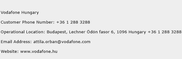 Vodafone Hungary Phone Number Customer Service
