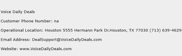 Voice Daily Deals Phone Number Customer Service