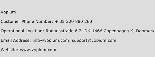 Vopium Phone Number Customer Service