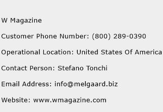 W Magazine Phone Number Customer Service