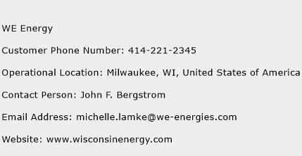 WE Energy Phone Number Customer Service