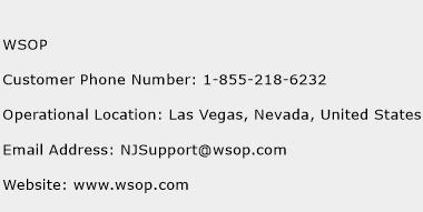 WSOP Phone Number Customer Service