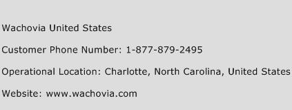 Wachovia United States Phone Number Customer Service