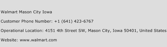 Walmart Mason City Iowa Phone Number Customer Service
