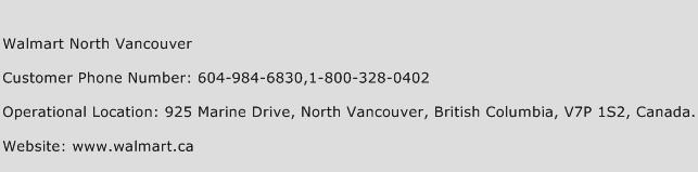 Walmart North Vancouver Phone Number Customer Service