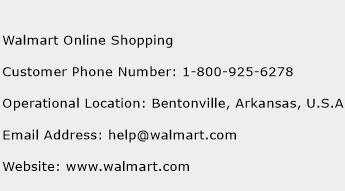walmart online shopping telephone number