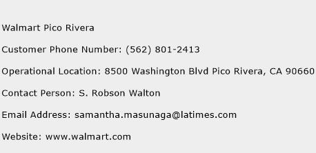 Walmart Pico Rivera Phone Number Customer Service
