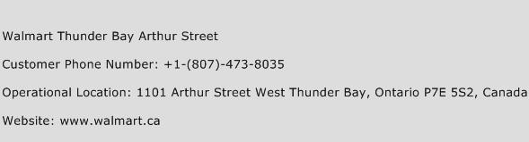 Walmart Thunder Bay Arthur Street Phone Number Customer Service