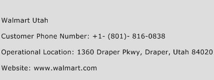 Walmart Utah Phone Number Customer Service