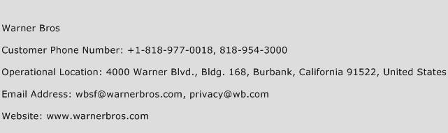 Warner Bros Phone Number Customer Service