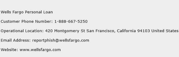 Wells Fargo Personal Loan Phone Number Customer Service