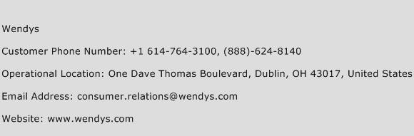Wendys Phone Number Customer Service