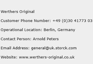 Werthers Original Phone Number Customer Service