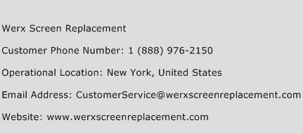 Werx Screen Replacement Phone Number Customer Service