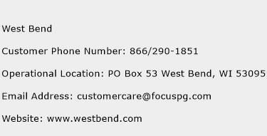 West Bend Phone Number Customer Service