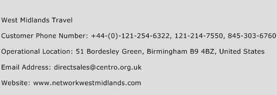 West Midlands Travel Phone Number Customer Service