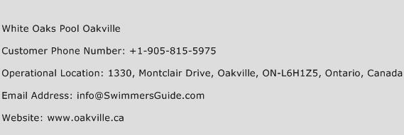 White Oaks Pool Oakville Phone Number Customer Service
