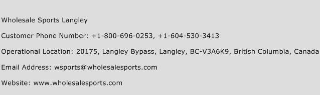 Wholesale Sports Langley Phone Number Customer Service