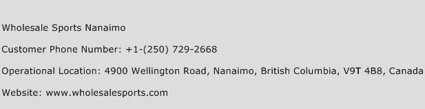 Wholesale Sports Nanaimo Phone Number Customer Service