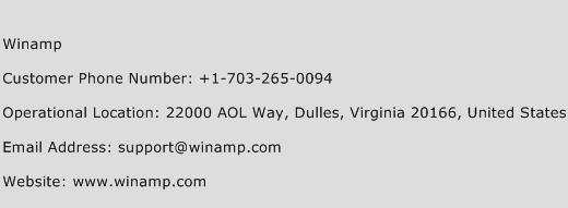 Winamp Phone Number Customer Service