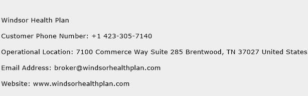 Windsor Health Plan Phone Number Customer Service