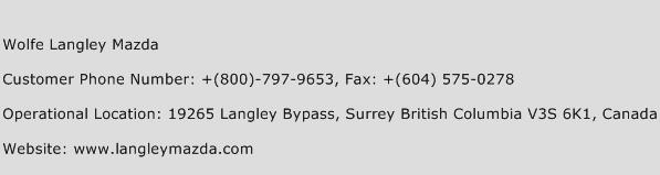 Wolfe Langley Mazda Phone Number Customer Service