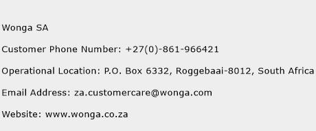 Wonga SA Phone Number Customer Service