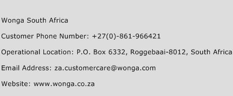 Wonga South Africa Phone Number Customer Service