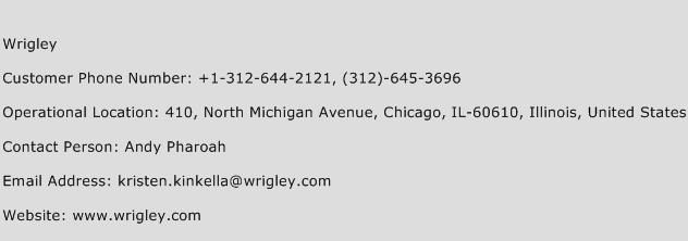 Wrigley Phone Number Customer Service