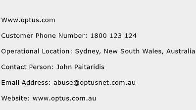Www.optus.com Phone Number Customer Service