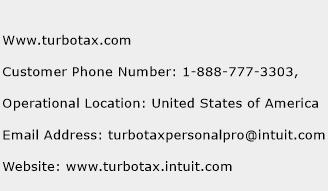 Www.turbotax.com Phone Number Customer Service