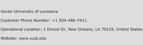 Xavier University of Louisiana Phone Number Customer Service
