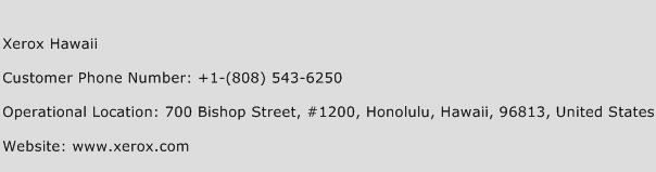 Xerox Hawaii Contact Number Xerox Hawaii Customer Service Number 