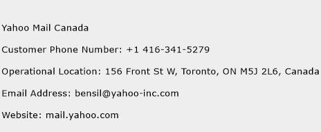 Yahoo Mail Canada Phone Number Customer Service