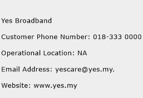 Yes Broadband Phone Number Customer Service