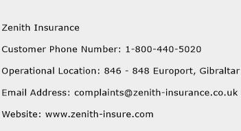 Zenith Insurance Phone Number Customer Service