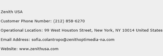 Zenith USA Phone Number Customer Service