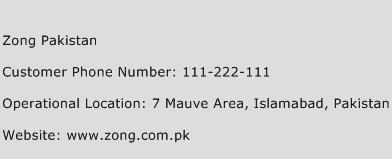 Zong Pakistan Phone Number Customer Service