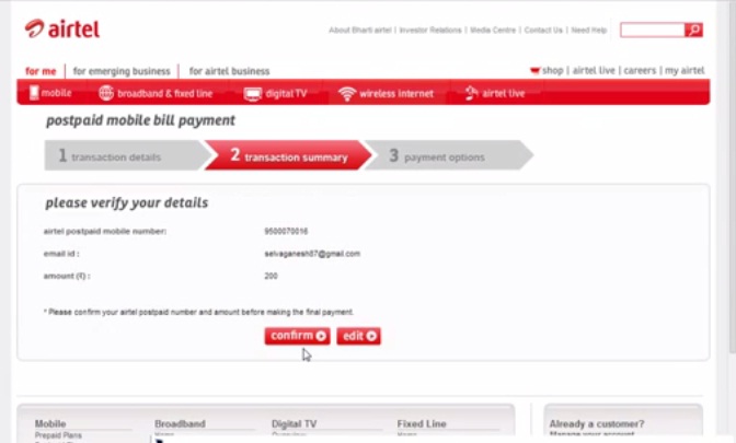 Postpaid Airtel customer care number